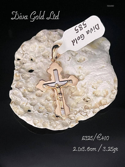Gold 585 Jesus cross pendant