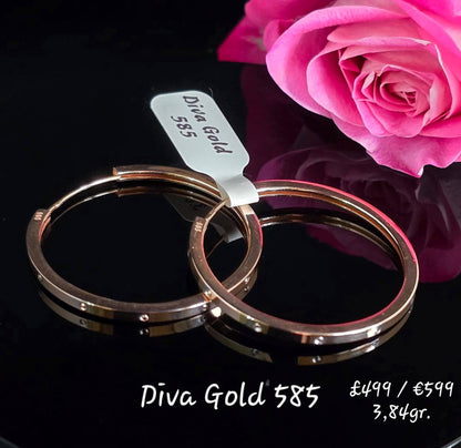 585 Gold hoop earrings. 3.3cm / 3.84gr