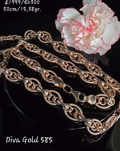 585 Gold chain 50cm. 15.38gr