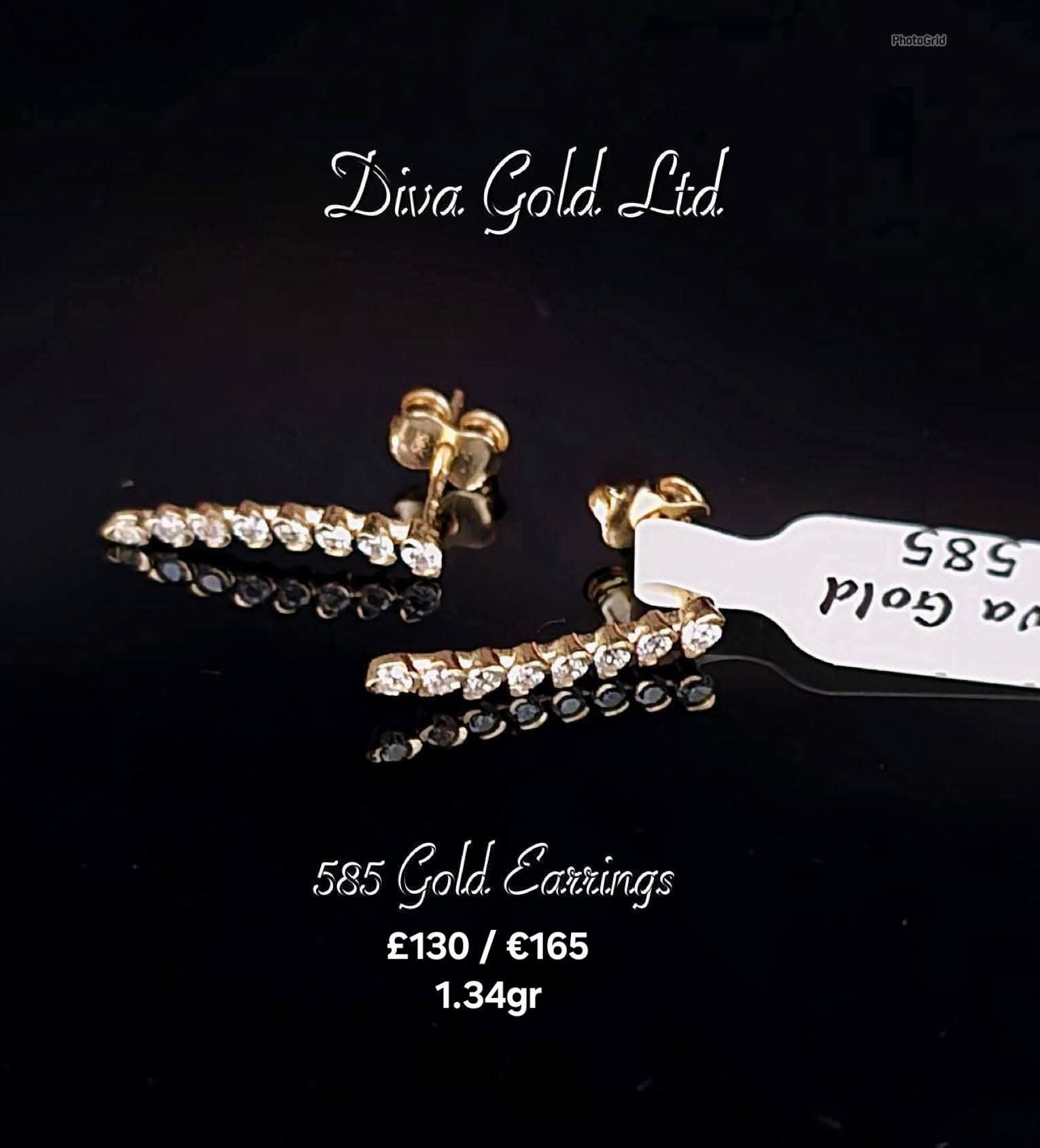 Gold 585 studs earrings