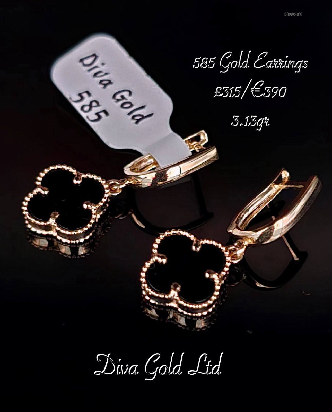 Gold 585 Clover earrings
