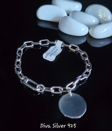 925 Sterling Oval Charm Bracelet For Women