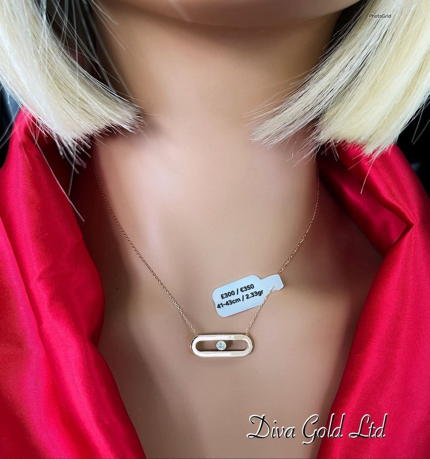 Gold Chain with pendant. 41-43cm