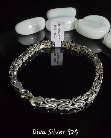 925 Sterling Silver Byzantine Men's Bracelet