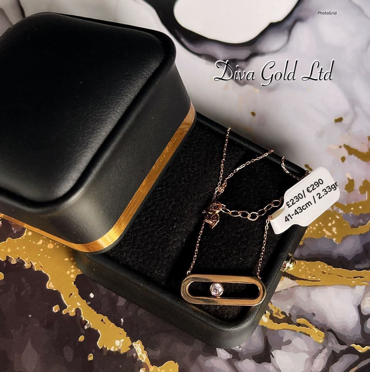 Gold chain with pendant 41-43cm