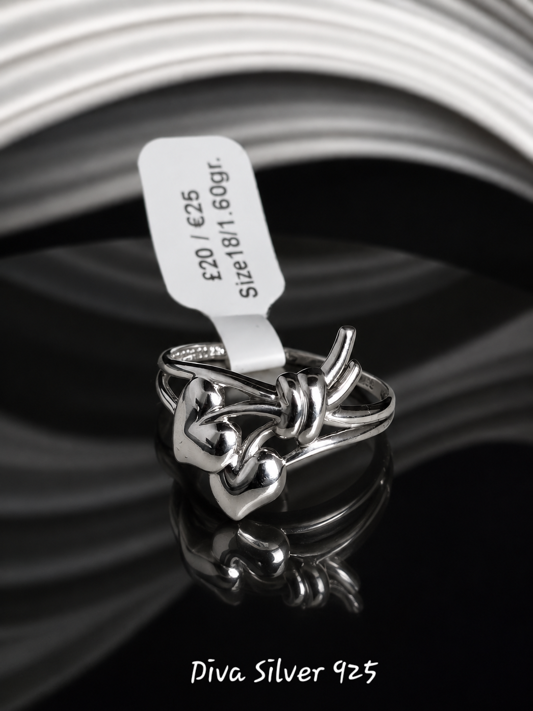 Sterling Silver Hearts Ring