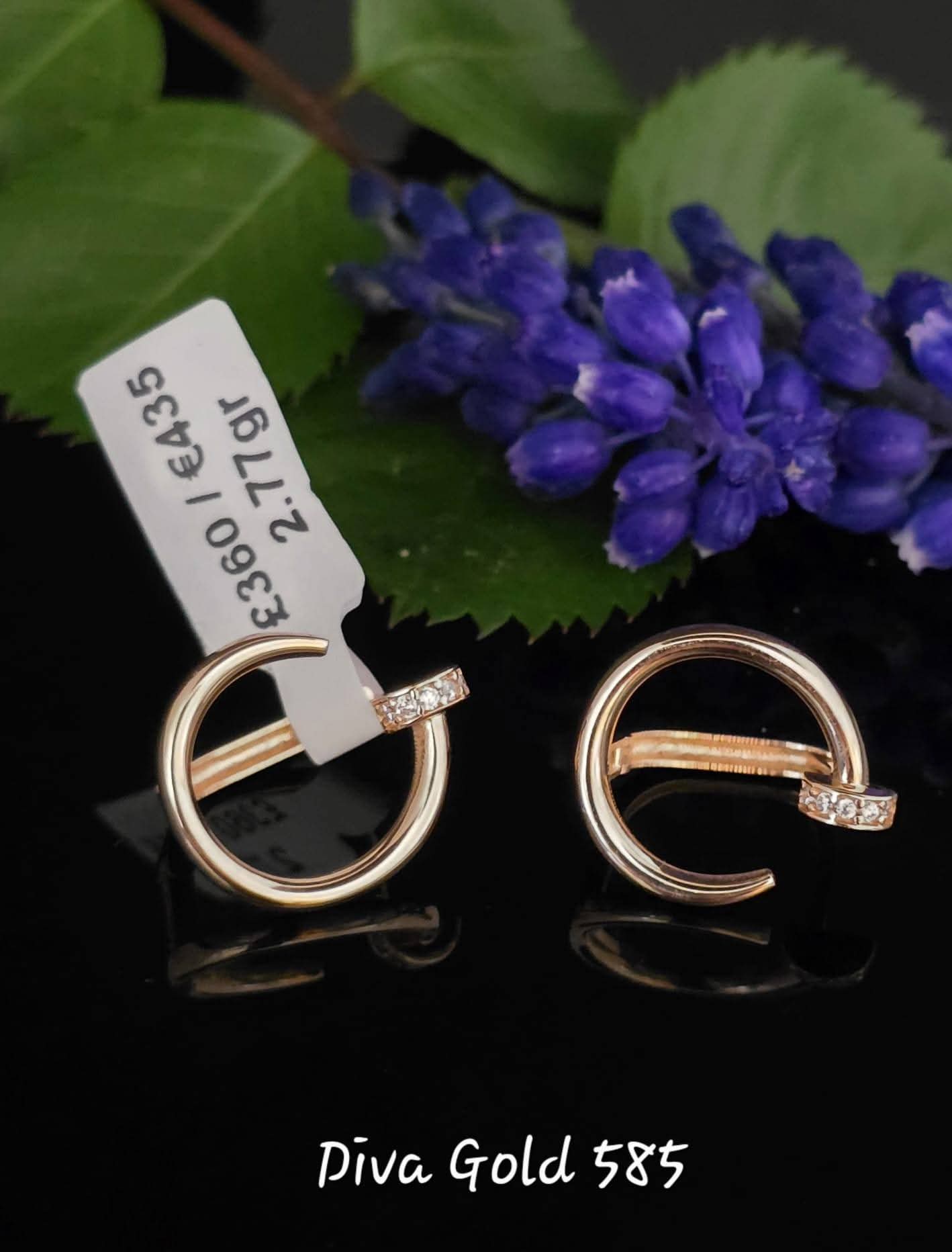 585 Gold earrings. 2.77gr