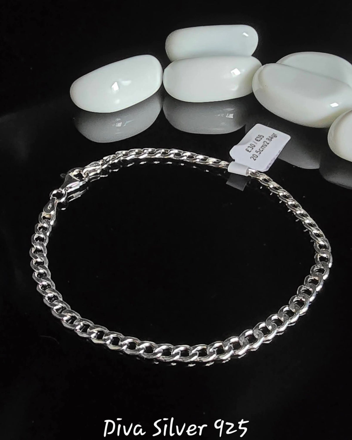 925 Sterling Silver Curb Men's Bracelet