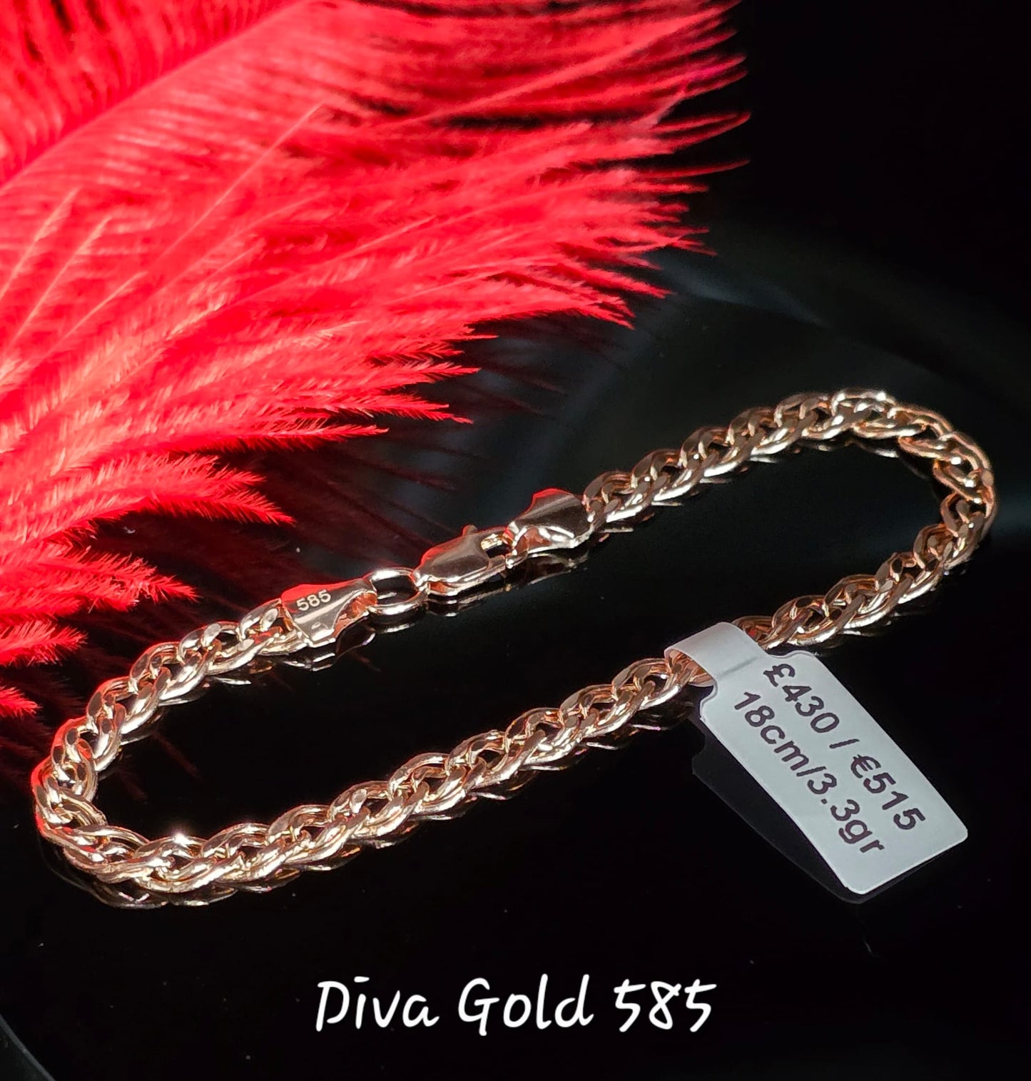 585 Gold 18cm bracelet 3.30gr