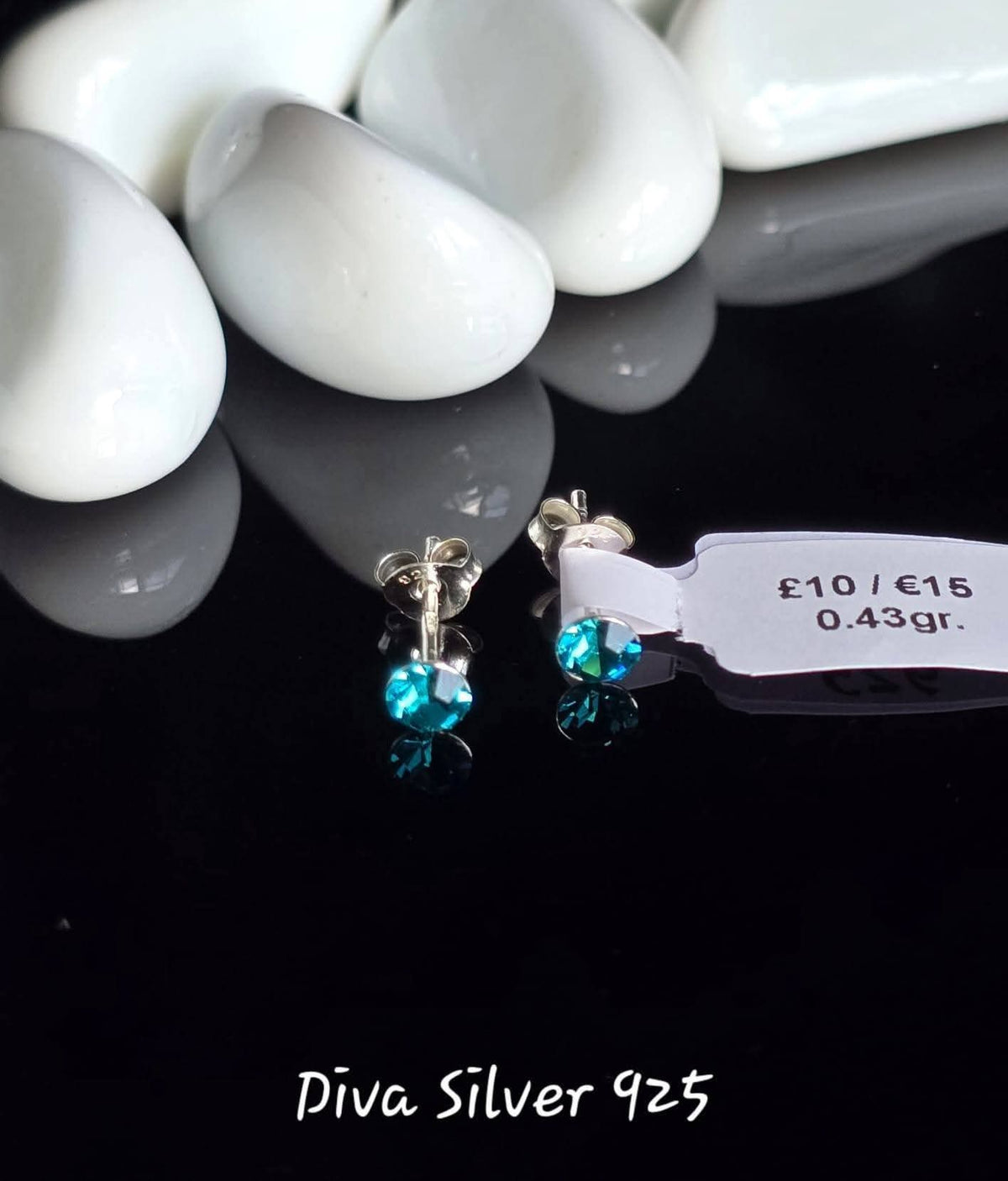 Sterling Silver Blue Stud Earrings for Kids