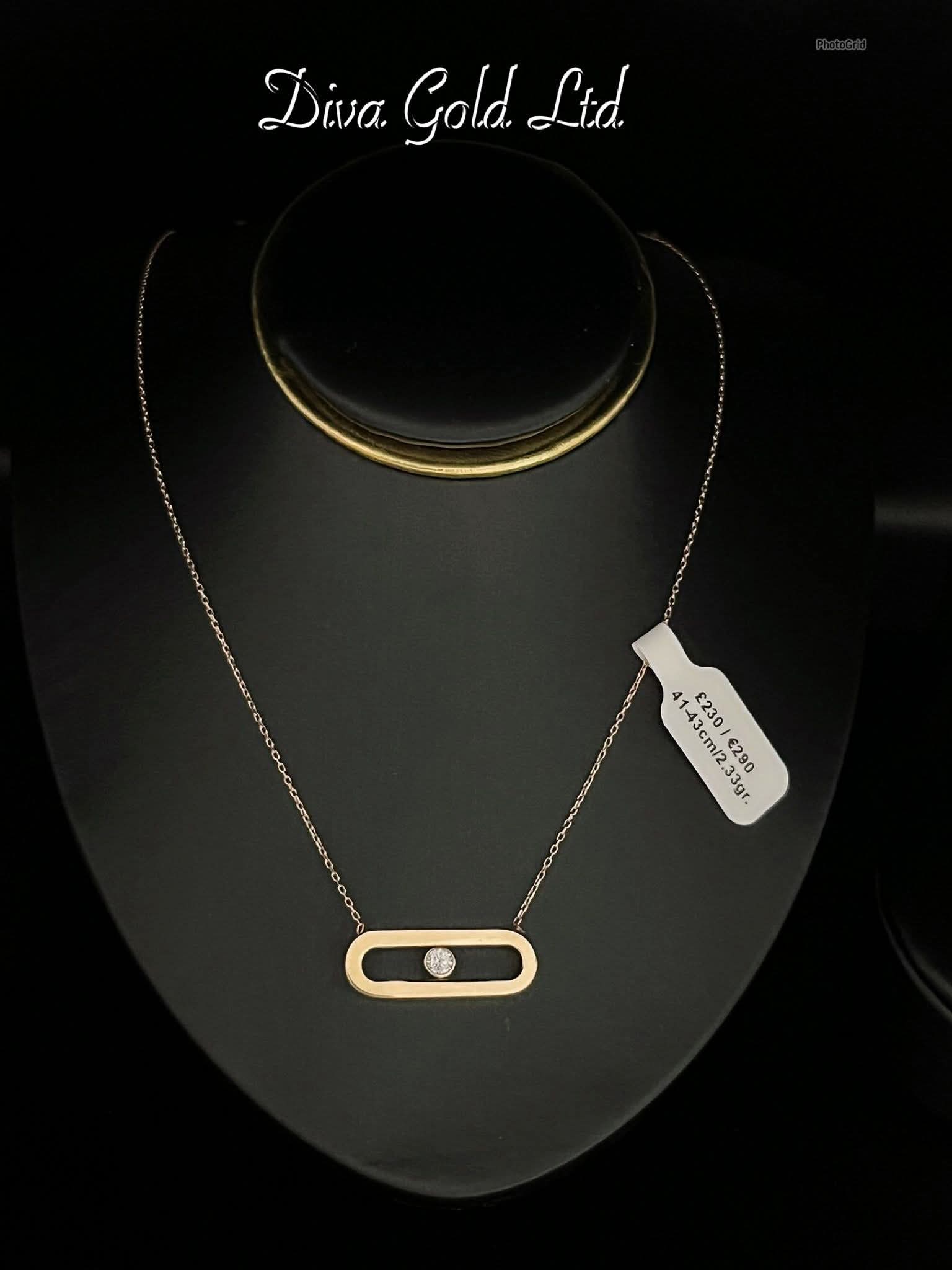 Gold chain with pendant 41-43cm