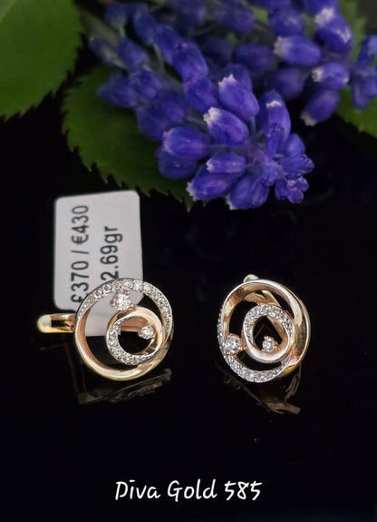 585 Gold earrings. 2.69gr