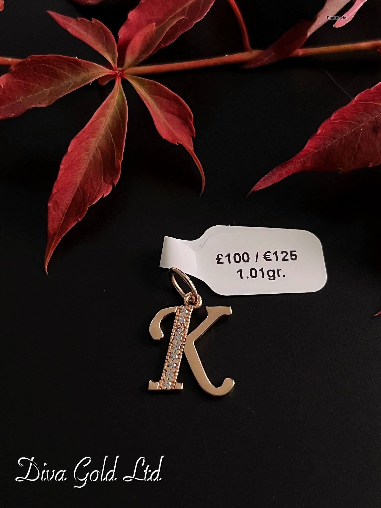 Gold 585 Letter Pendant