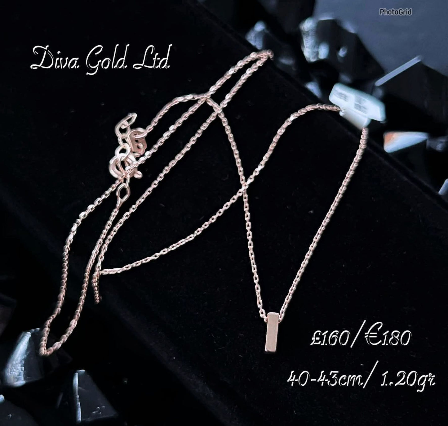 Gold Chain with letter I pendant. 40-43cm