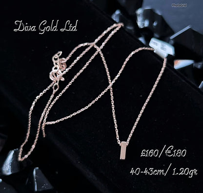 Gold Chain with letter I pendant. 40-43cm