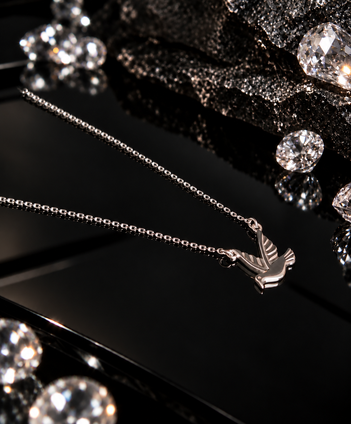 925 Sterling Silver Bird Necklace with Pendant