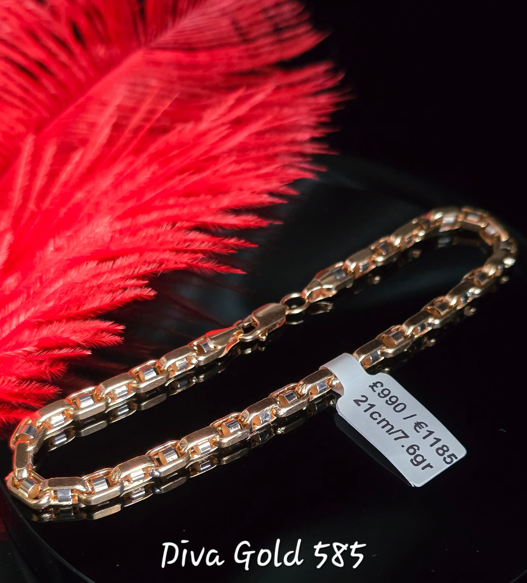 585 Gold 21cm bracelet. 7.60gr