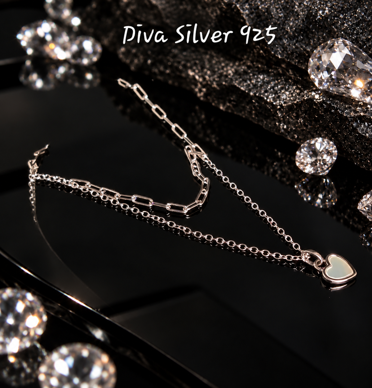 925 Sterling Heart Necklace with Pendant