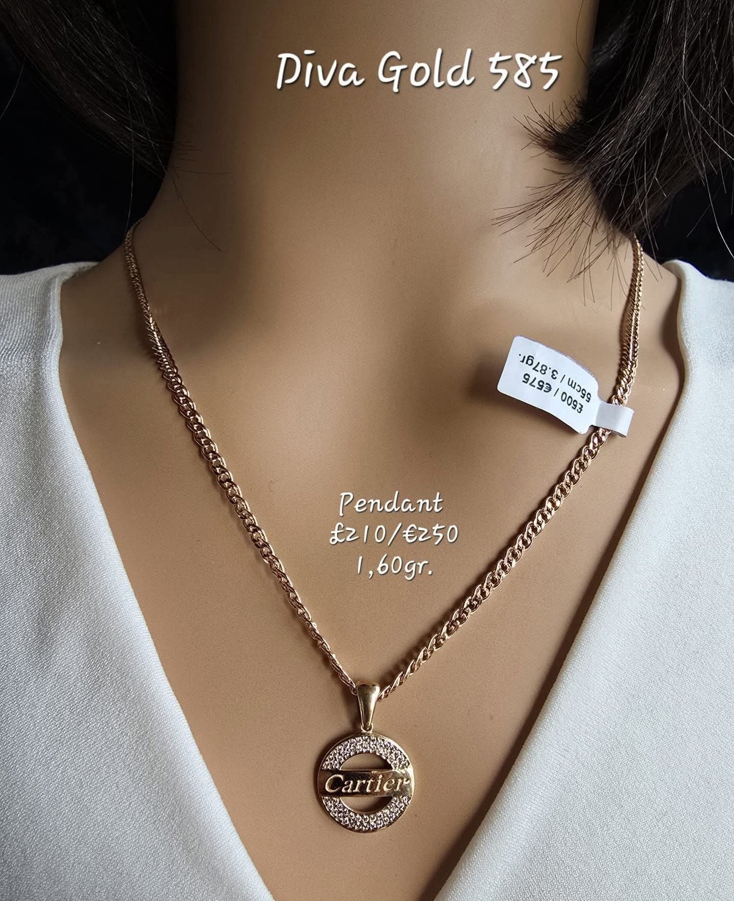 585 Gold chain. 55cm