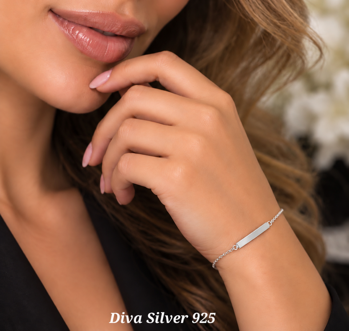925 Sterling Engravable Bar Bracelet For Women