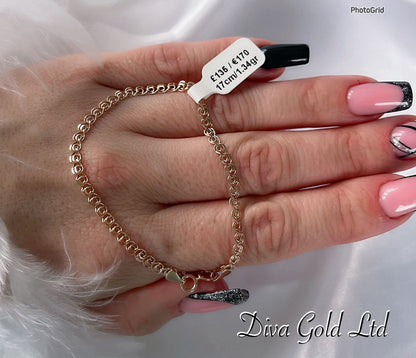 Gold bracelet. 17cm