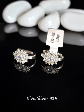 Sterling Silver Floral Women Earrings