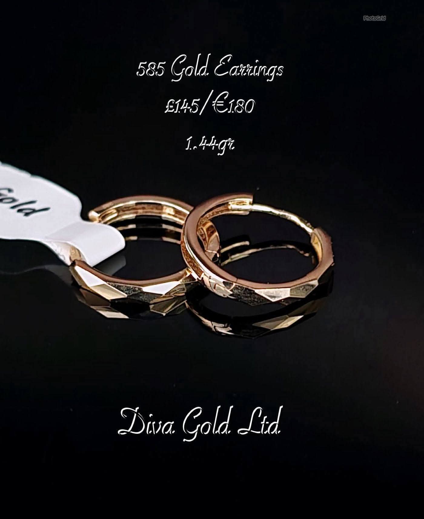 Kids gold 585 hoop earrings.