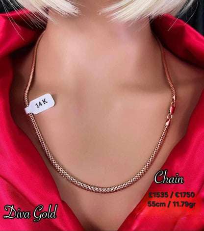 585 Gold chain 55cm. 11.79gr