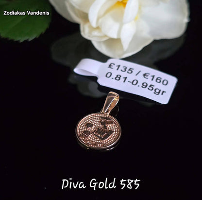 Golden zodiac aquarius. 0.81-0.95gr