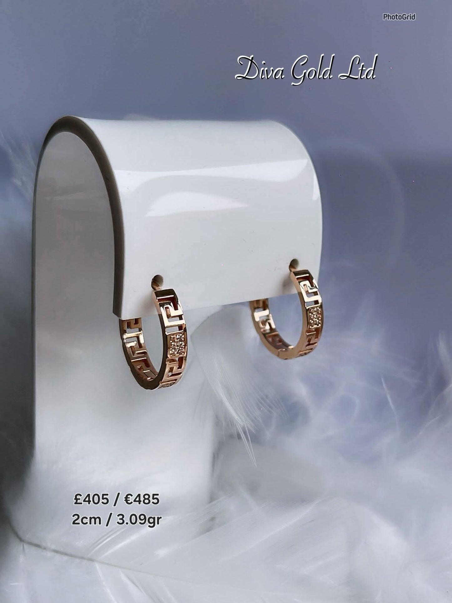 585 Gold Hoop earrings.  2cm / 7.60gr