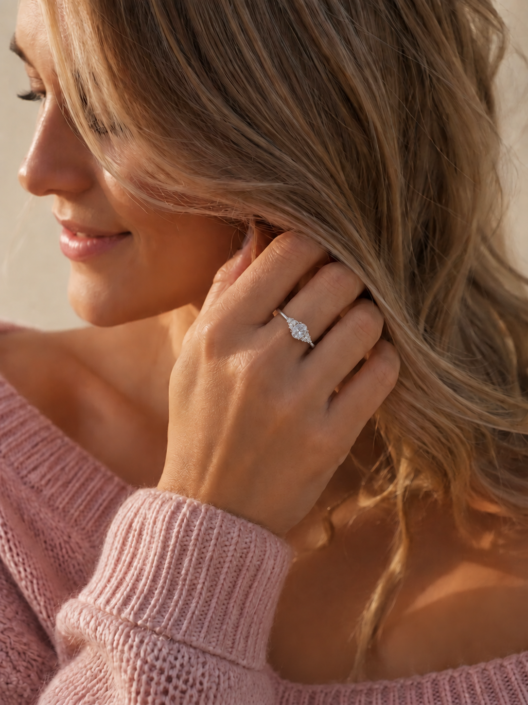 Sterling Silver Solid Zircone Stone Ring