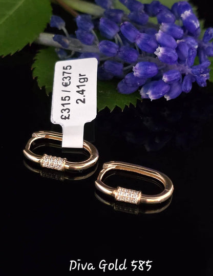 585 Gold earrings. 2.41gr