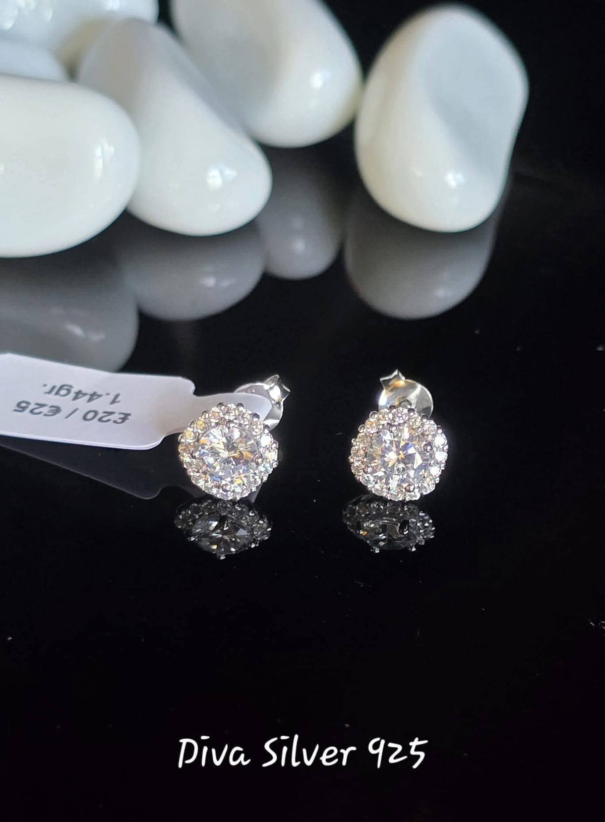 Sterling Silver Shining  Women Stud Earrings