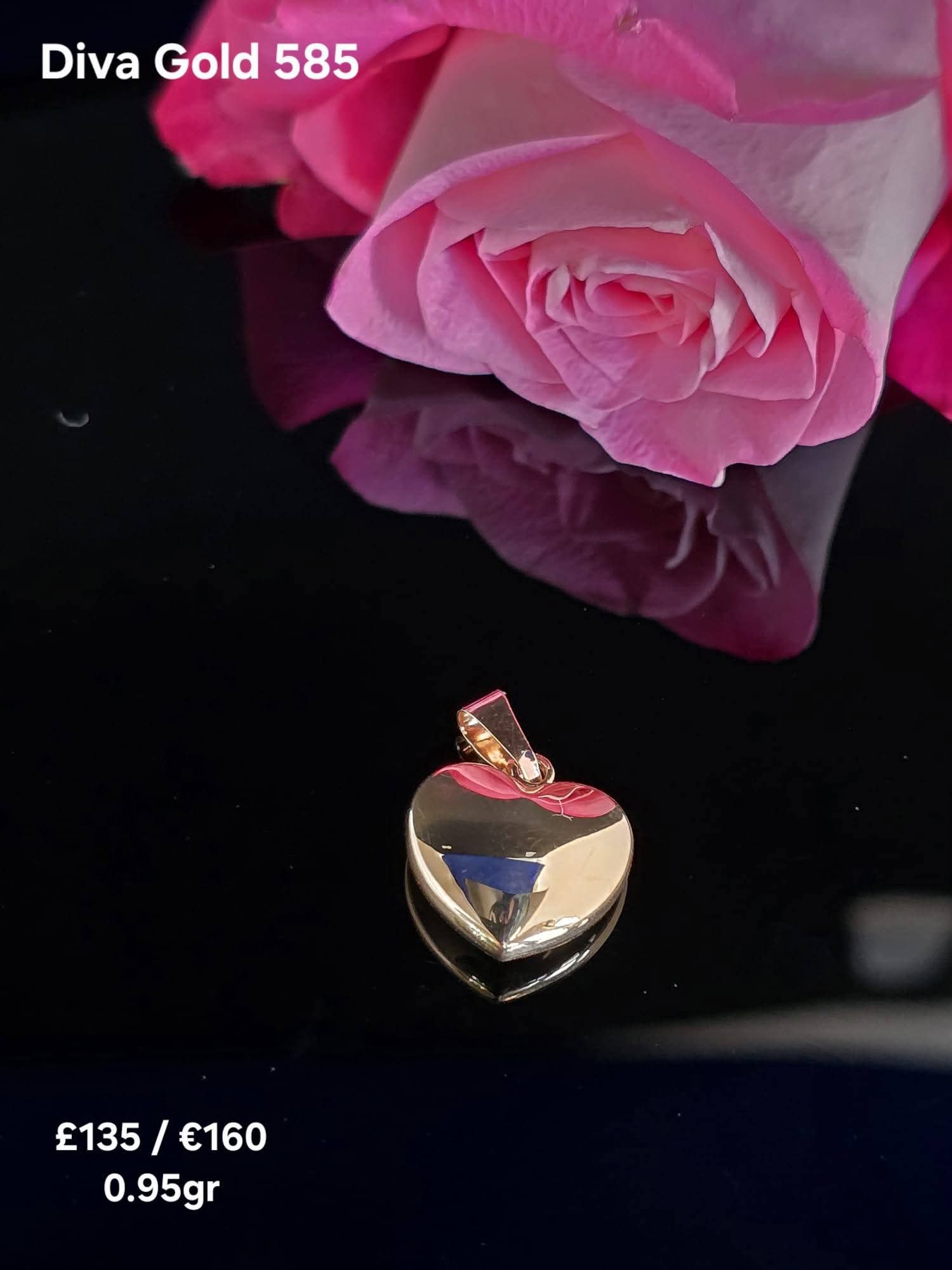 585 Gold heart pendant. 0.95gr