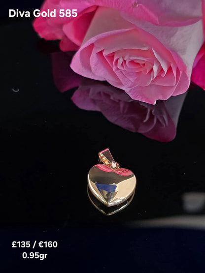 585 Gold heart pendant. 0.95gr