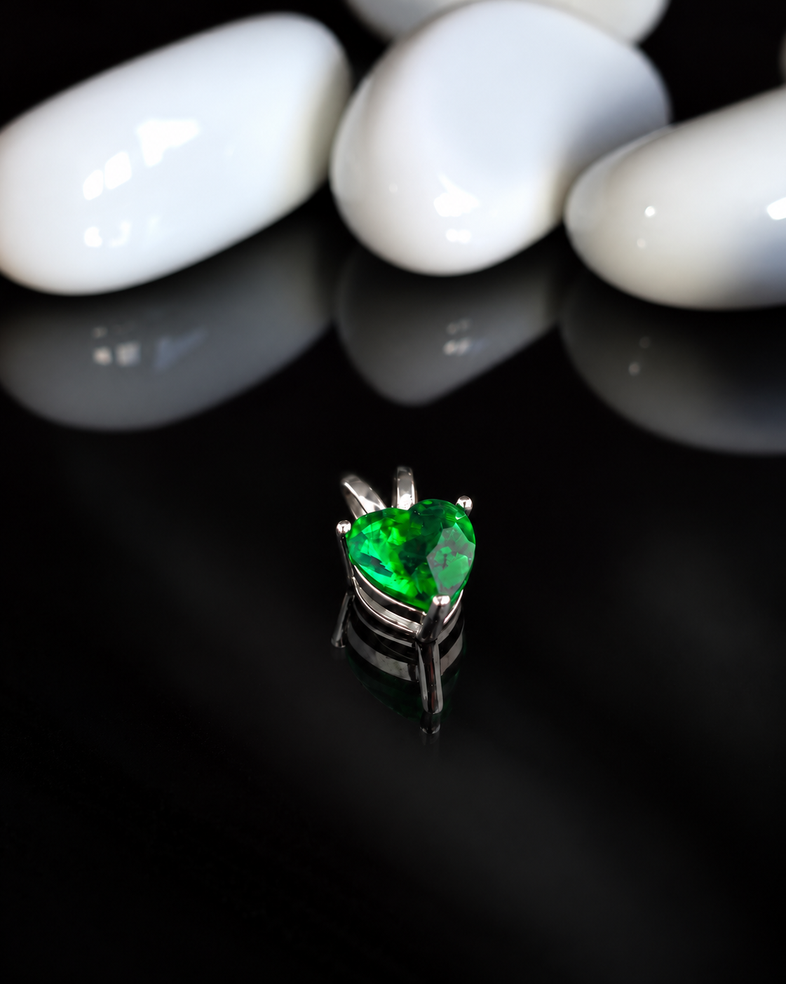 925 Sterling Green Heart Pendant