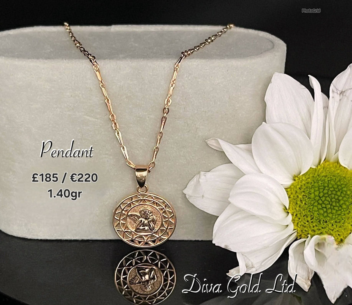 585 Gold angel pendant. 1.40gr