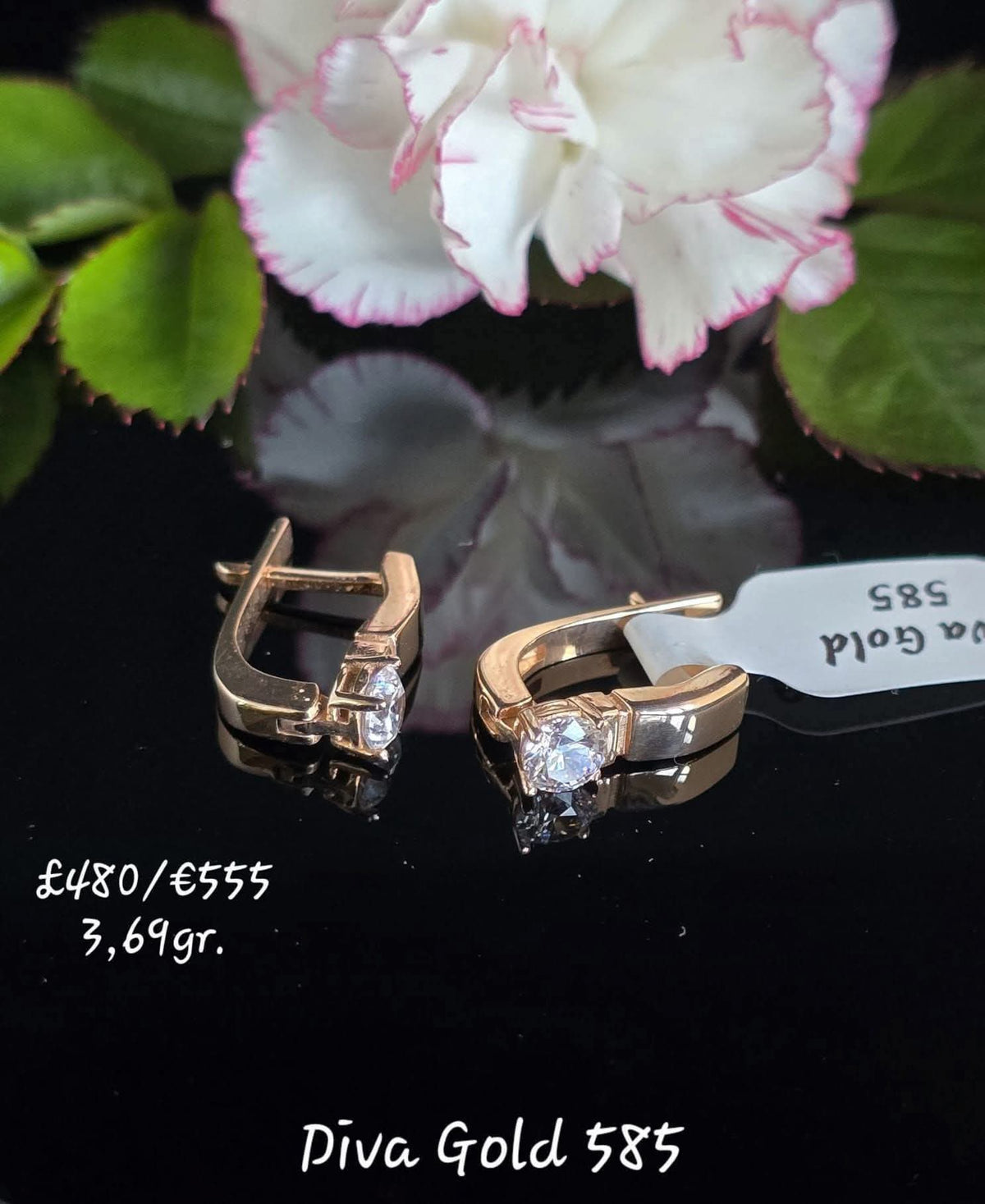 585 Gold earrings. 3.69gr