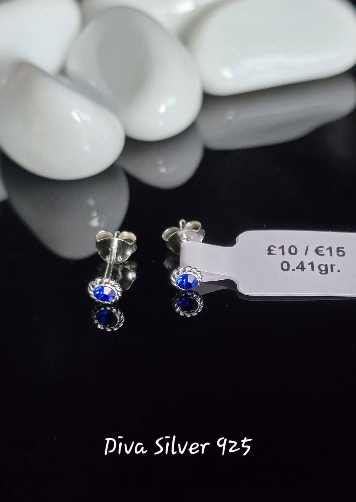 Sterling Silver Beauty Blue Stud Earrings for Kids
