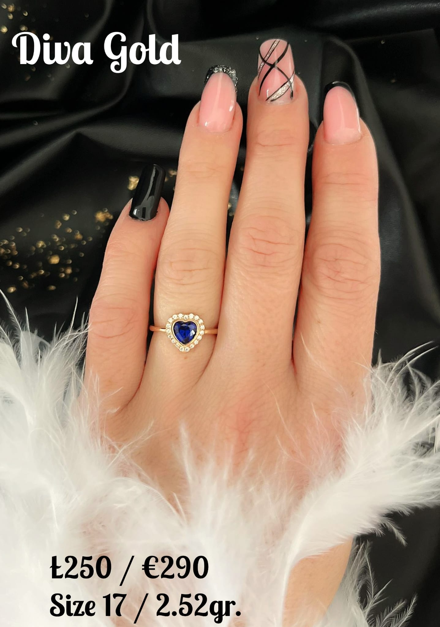 Gold heart shaped ring. Size 17