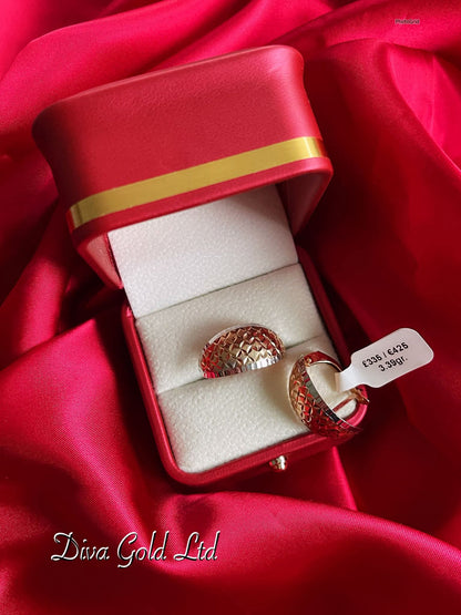 Gold 585 earrings with white gold details.