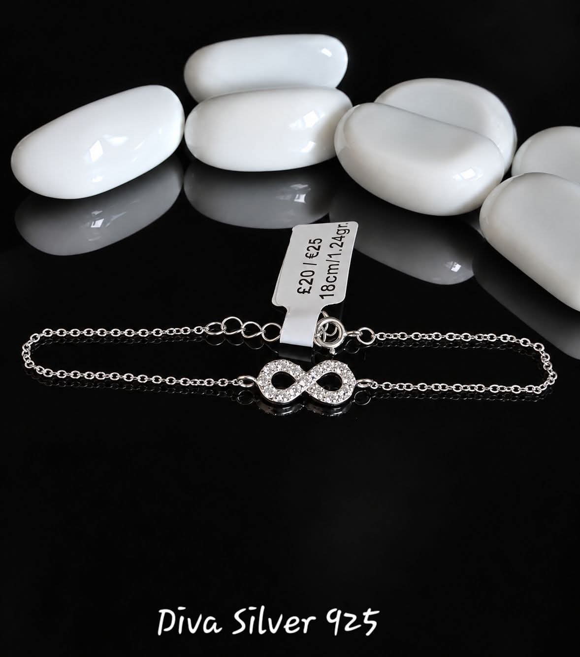 925 Sterling Shinning Infinity Bracelet For Women