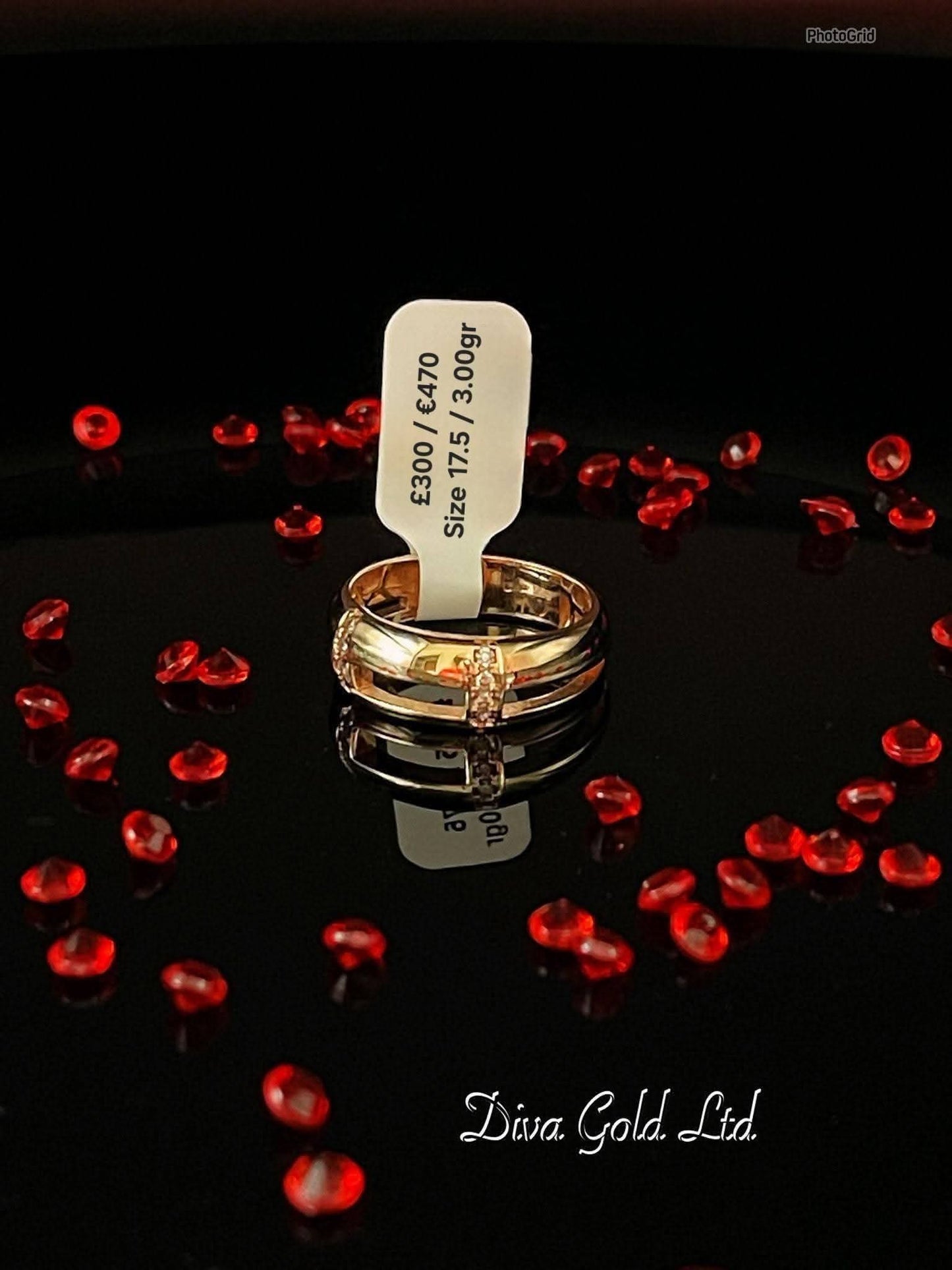 Gold women Ring.Size 17.5