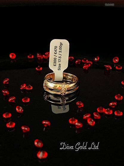 Gold women Ring.Size 17.5