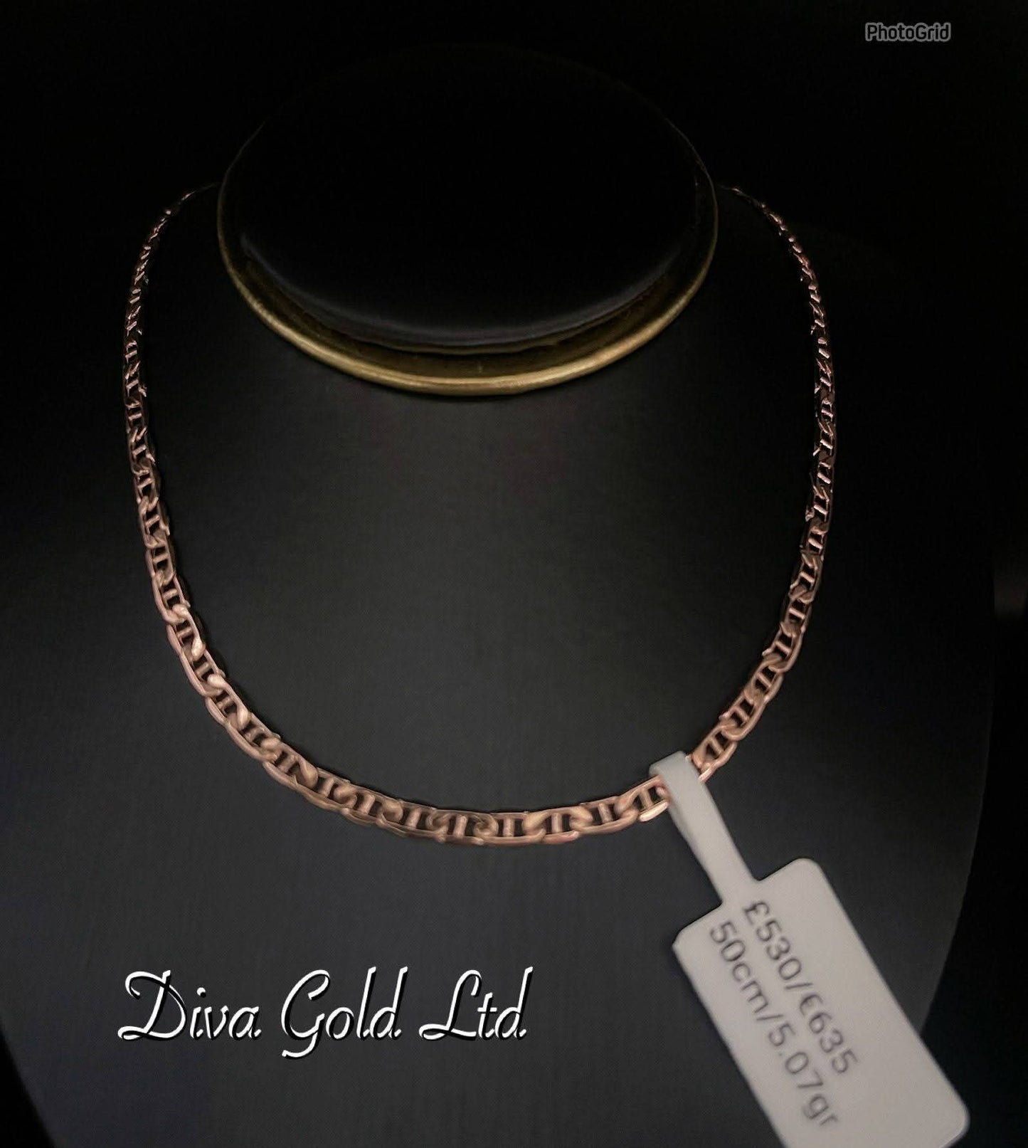 Gold 585 Mariner style chain 50cm