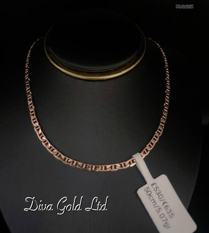 Gold 585 Mariner style chain 50cm