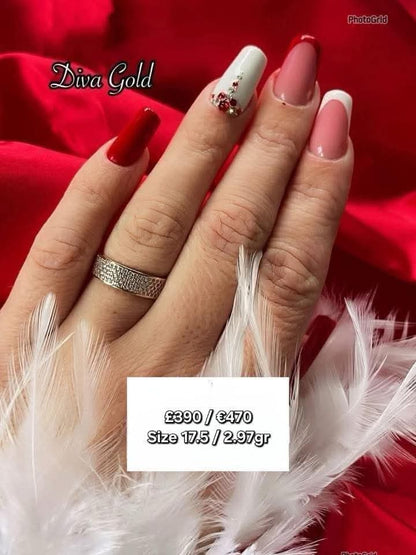Gold women Ring.Size 17.5