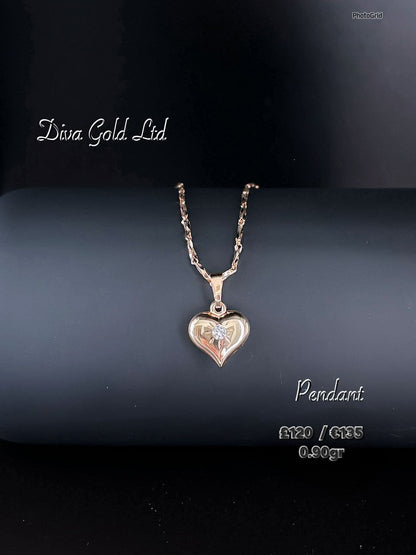 585 Gold heart pendant. 0.90gr