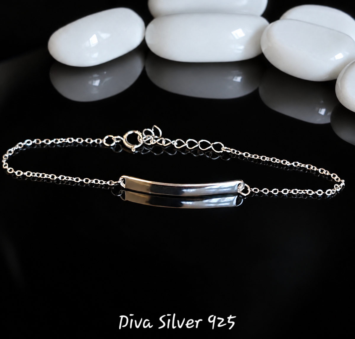 925 Sterling Engravable Bar Bracelet For Women