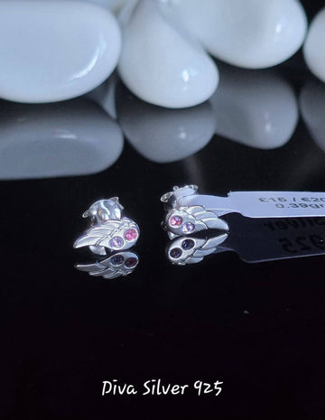 Sterling Silver Wings Stud Earrings